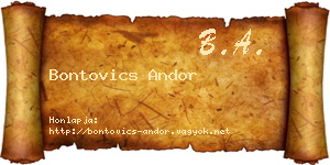Bontovics Andor névjegykártya